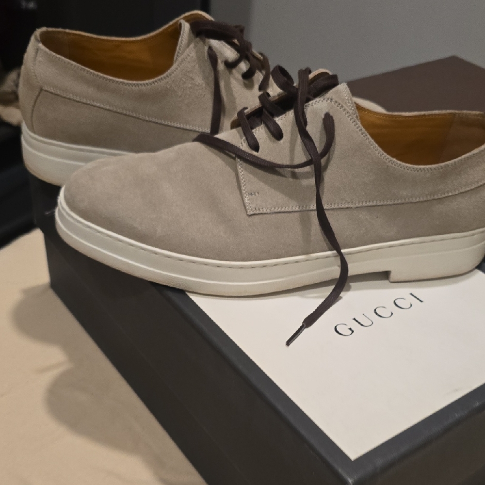 Gucci Men's Light Brown Suede Derbys